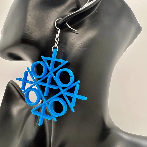 Tic Tac Toe Game Earrings - Game Night Earrings - Toy Earrings - Picture 5 of 7